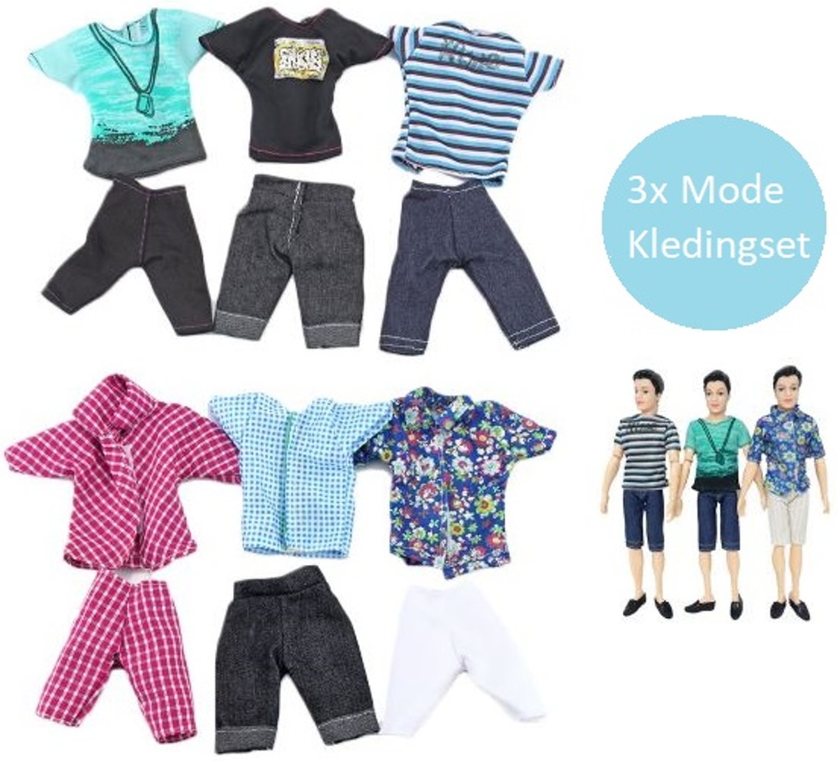 Voor de Pop | De Stoere Kleding Set | Jongens barbie | Barbiepop | Ken | Poppenkleertjes | Poppenkleding